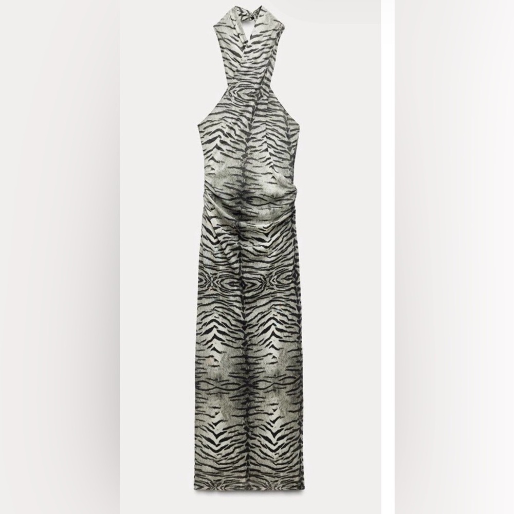 Zara NWT Animal Print Tulle
Long Dress White Black
Women's Size, L - Picture 3 of 12